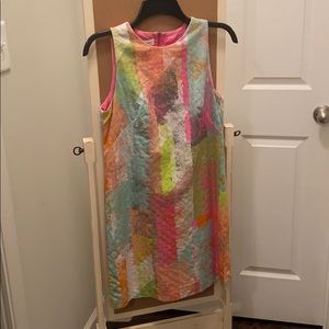 Maggy London Pink and Blue Sleeveless Dress